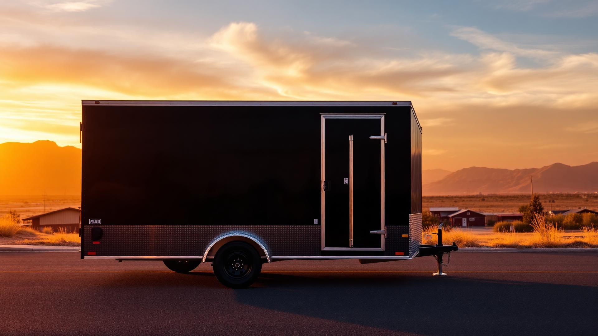 Trailer ready for rental at golden hour